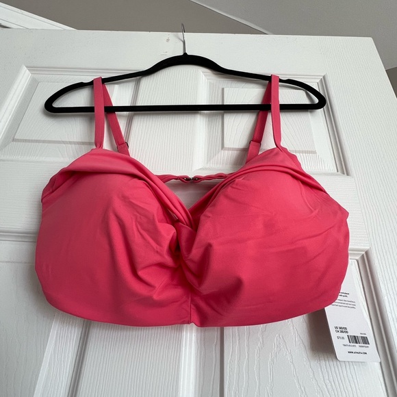 Athleta Hampton Bikini top in pink 38D/DD New With Tags sold out online - Picture 3 of 6